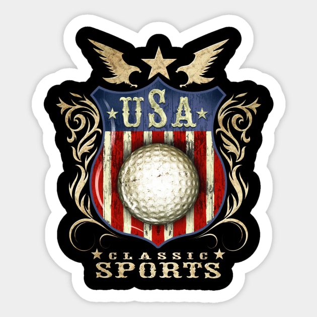 USA Classic vintage Golf sports logo. - Golf - Sticker